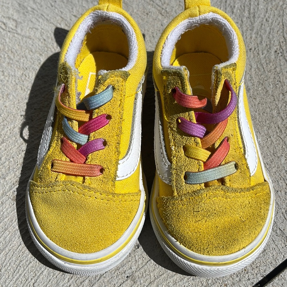 Vans yellow shoes toddler size 5